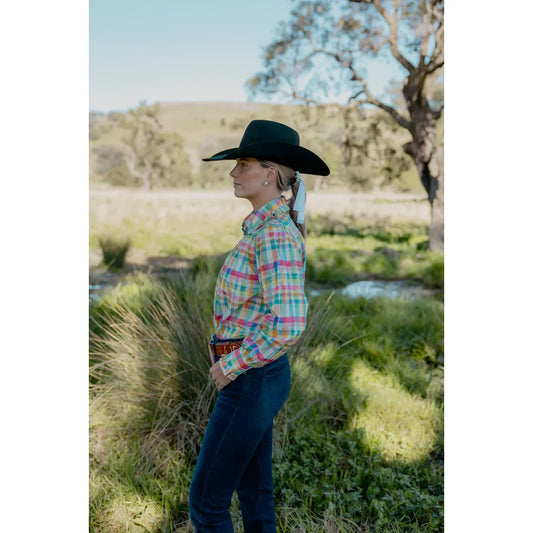 Black Colt – Frankie Shirt | Orange & Blue Check