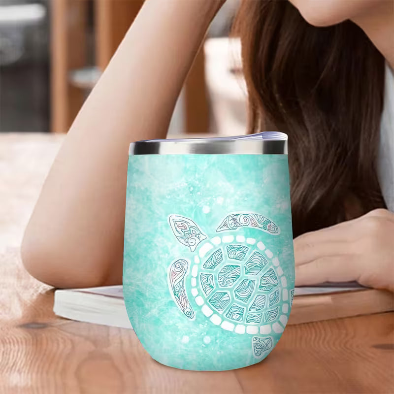 Sea Turtle 12oz Stainless Steel Insulated Travel Cup – Reusable Hot & Cold Drink Mug