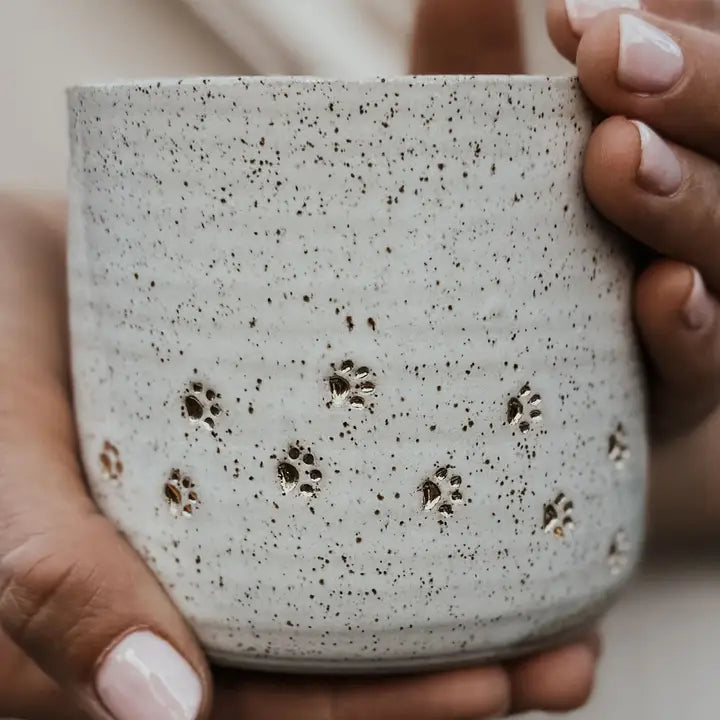 Ceramic Paw Print Mug with Handle