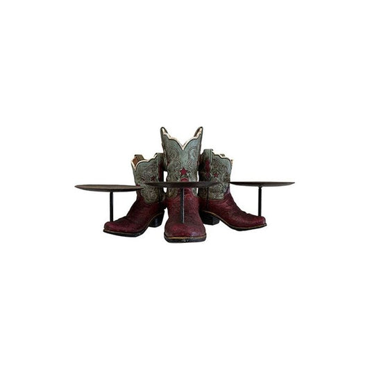 Pure Western - Triple Boot Candle Holder