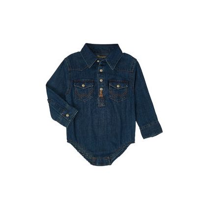 Wrangler - Baby Long Sleeve Body Suit Denim