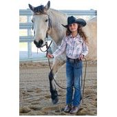 Wrangler - Girl’s Phoebe Check Logo Western Long Sleeve Shirt