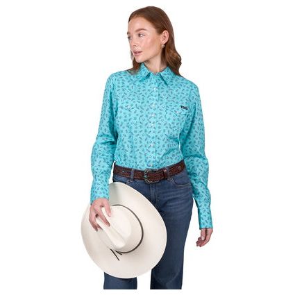 Wrangler - Women’s Janice Print Western Long Sleeve Shirt