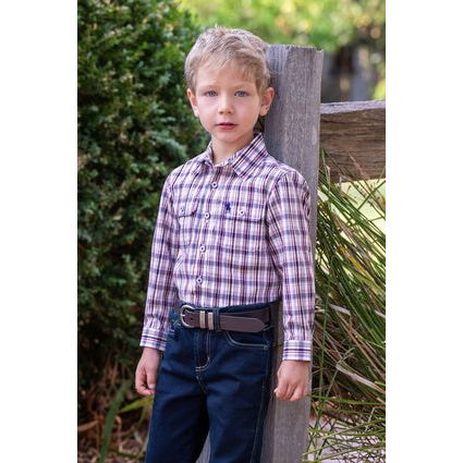 Thomas Cook Boy’s Jeff Check 2-Pocket Long Sleeve Shirt – Navy/Red