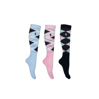 Thomas Cook Women’s 3 Pack Riding Socks – Navy/Pink/Blue