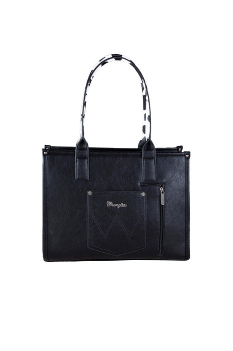 Wrangler Cow Print Tote Bag – Black