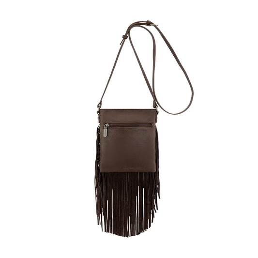 Wrangler® Denim Pocket Fringe Bag - Chocolate