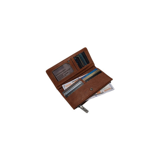 Wrangler® Cow Print Slim Wallet - Tan