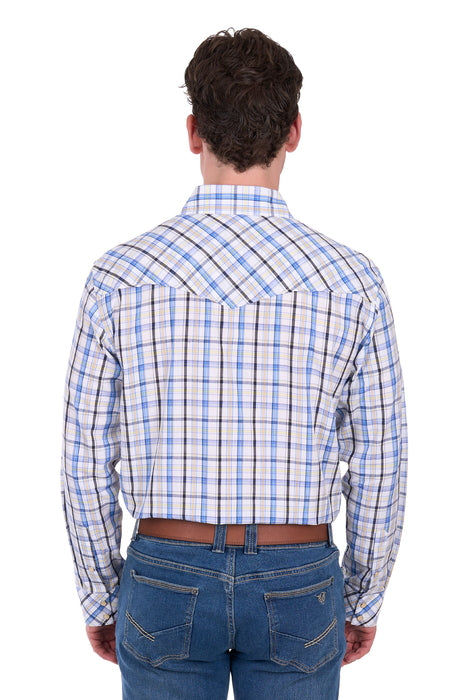 Bullzye Men’s Neil Check Western Long Sleeve Shirt