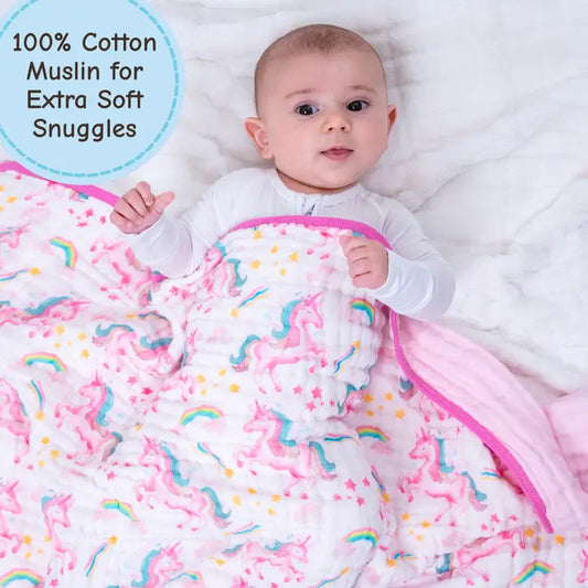 Unicorn Crew Muslin Quilt Baby & Kids Blanket – 47x47