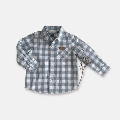 Boys Dress Shirt – Large Blue Check