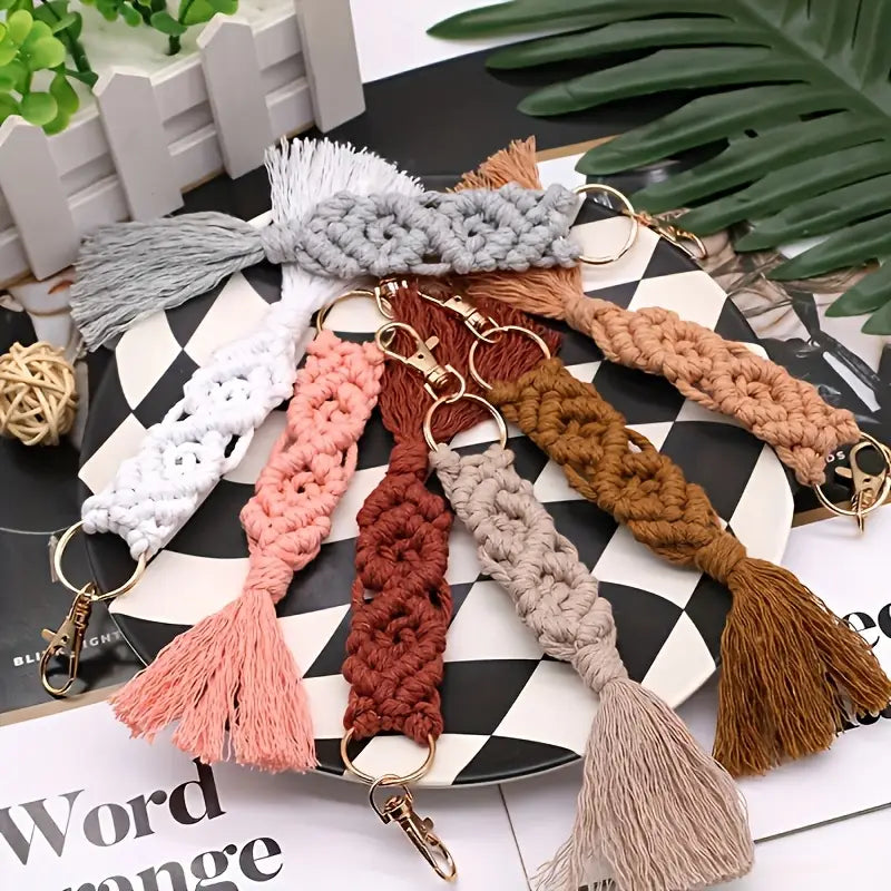 Geometric Tassel Keychains – Friendship & Love Theme
