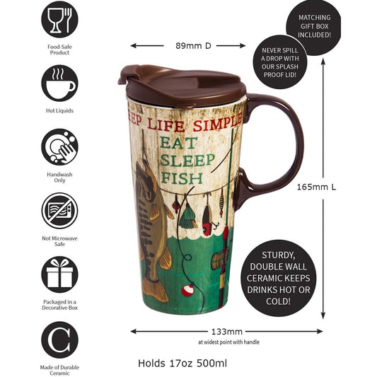 Ceramic Travel Cup Gift Box – Keep Life Simple Fishing