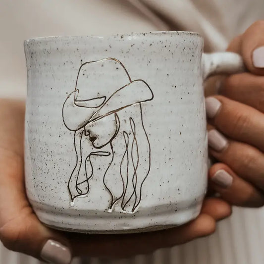 Handmade Ceramic Cowgirl Mug with Handle