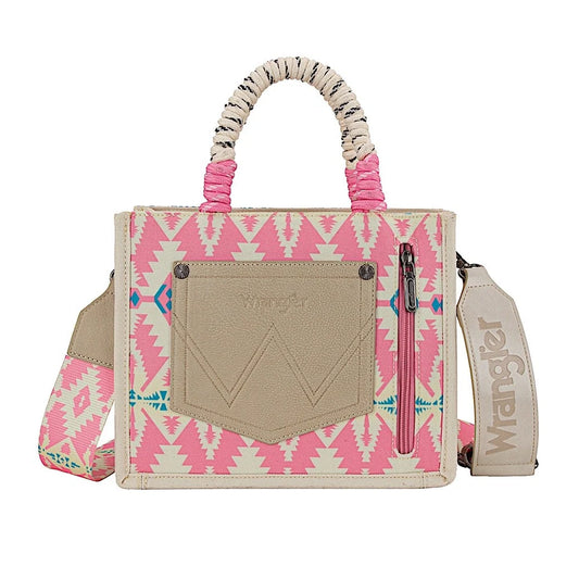 Wrangler Southwestern Rope Handle Bag – Pink