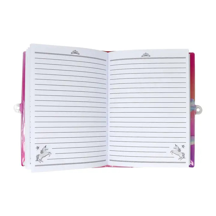 Pink Poppy Unicorn Butterfly 3D Lockable Diary