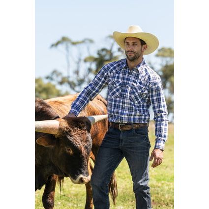 Wrangler - Men’s Nigel Check Western Long Sleeve Shirt