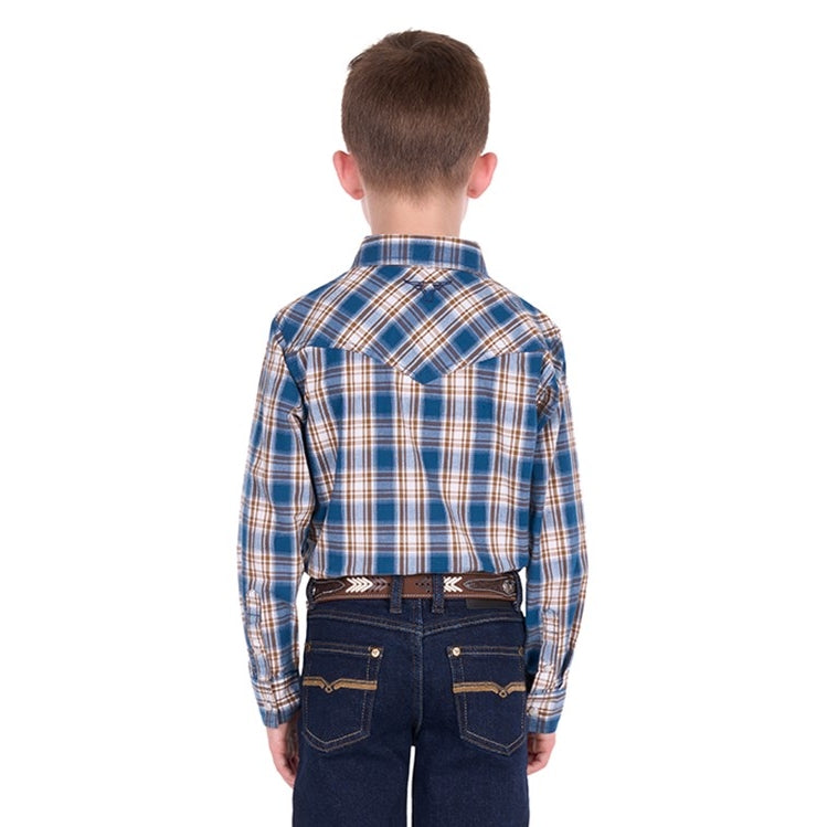 Pure Western Boy’s Todd Check Western Long Sleeve Shirt