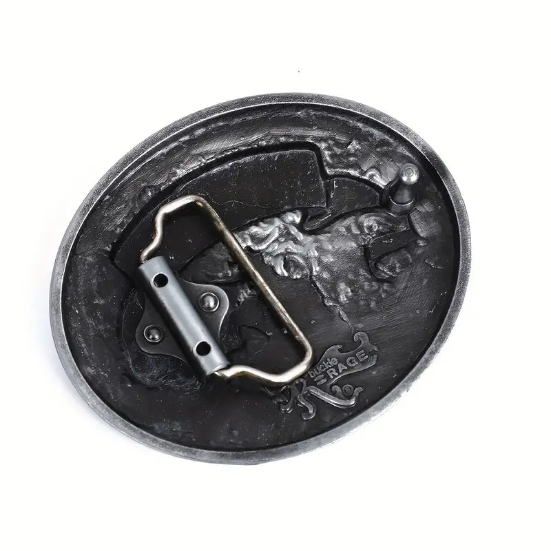 Patterned Oval Belt Buckle