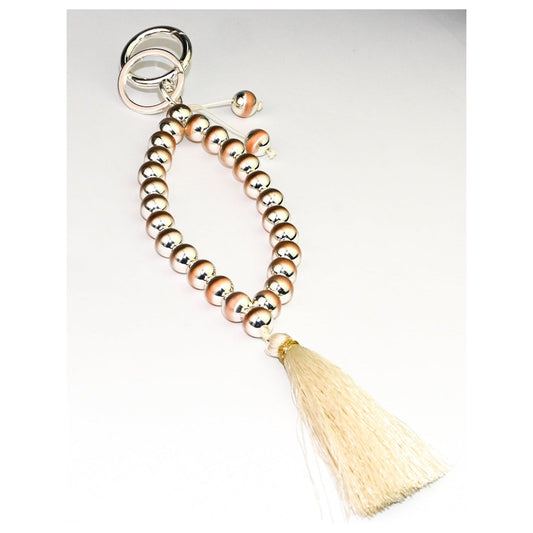 High Fashion tassels metal Keyring Bag chain - White