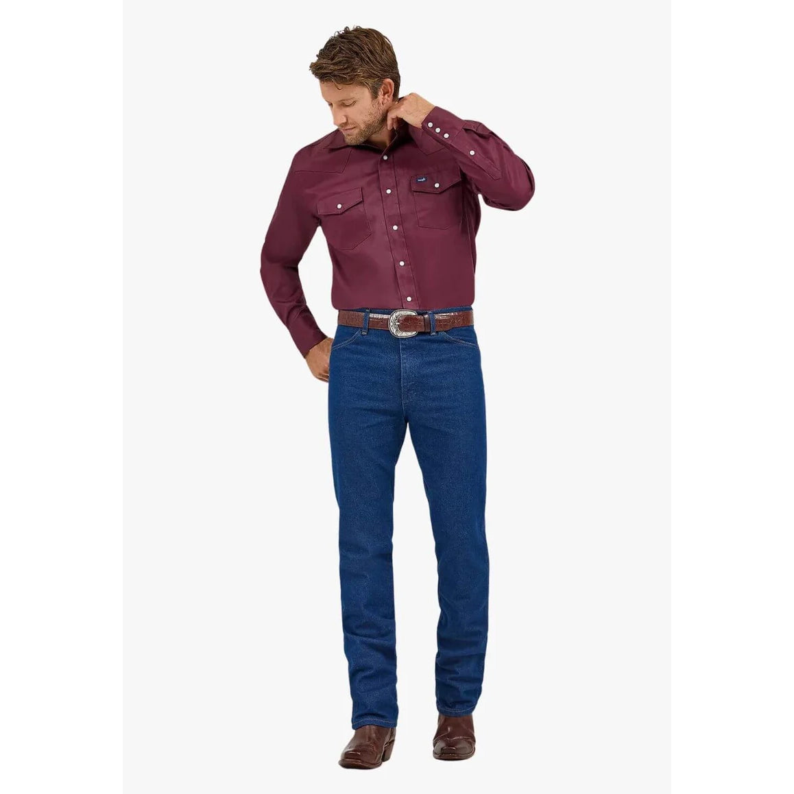Wrangler 34" Leg - Men’s Cowboy Cut Slim Fit Prewashed Jean – Prewashed Indigo