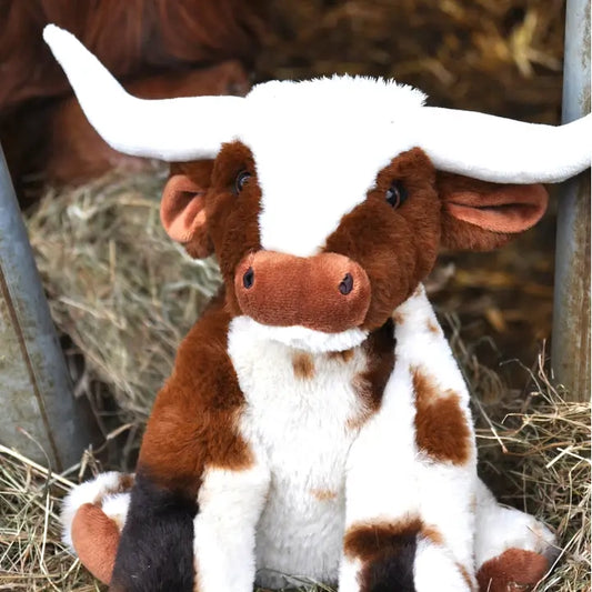 Texas Longhorn Highland Cream Large Brown Cow Soft Toy – 30cm