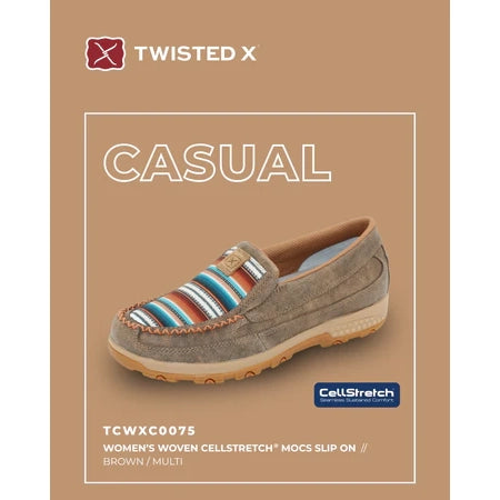Twisted X Women’s Woven CellStretch® Slip-On – Brown/Multi