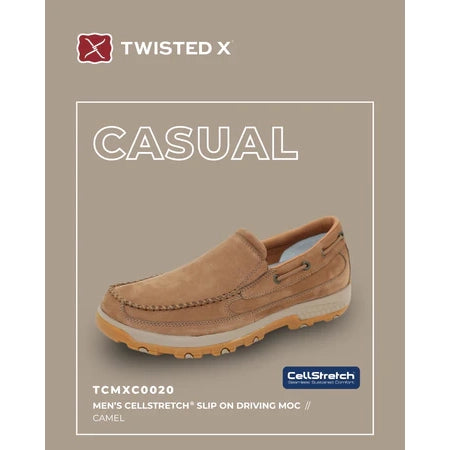 Twisted X Men’s CellStretch® Slip-On Moc - Camel