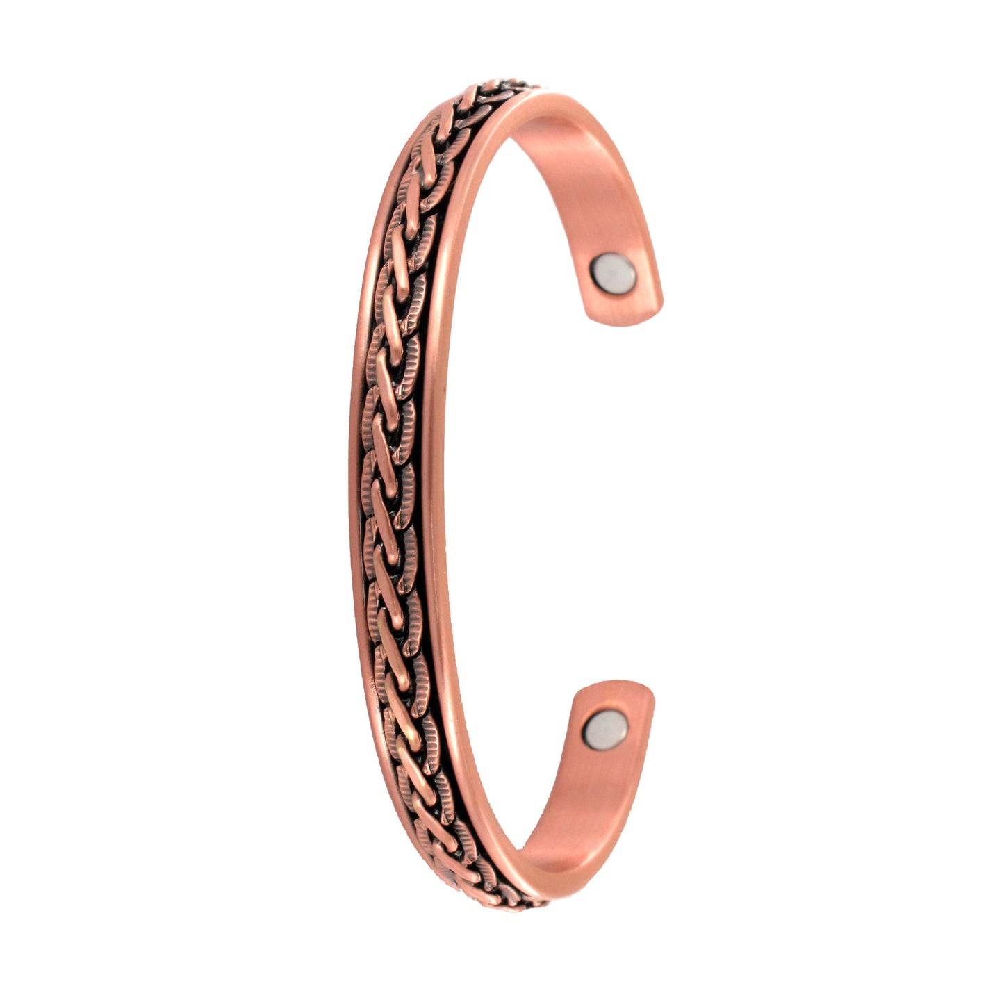 Pressed Link Copper Magnetic Therapy Cuff Bracelet