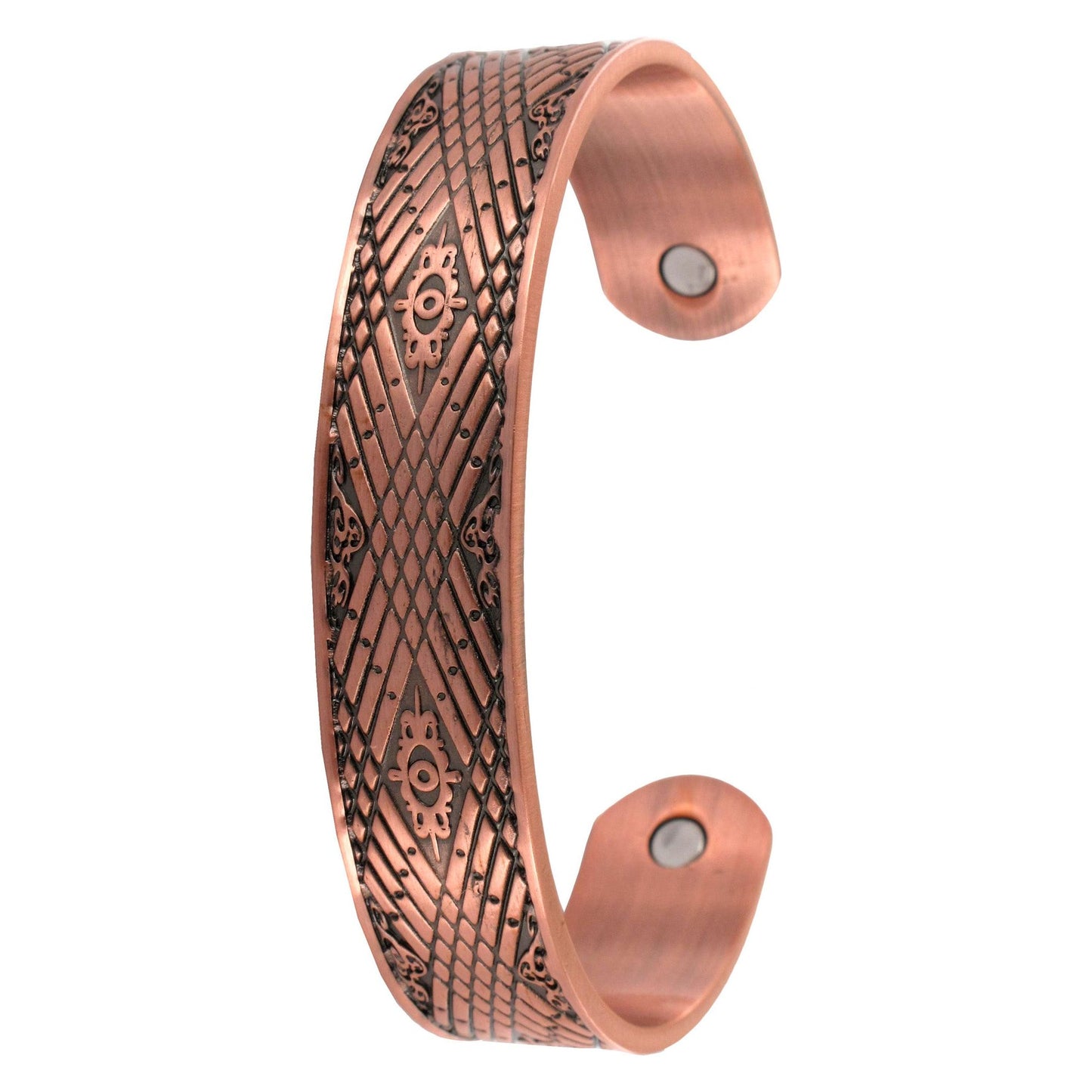 Geometric Copper Magnetic Therapy Cuff Bracelet
