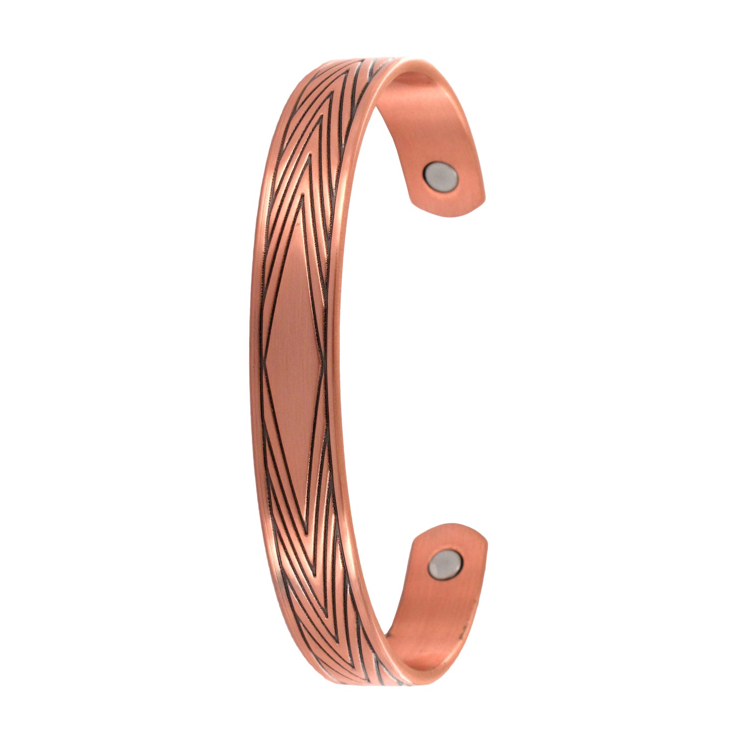 Diamond Pattern Copper Magnetic Therapy Bangle