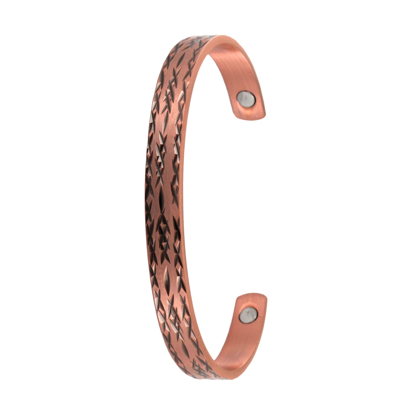 Barbed Pattern Copper Magnetic Therapy Bangle