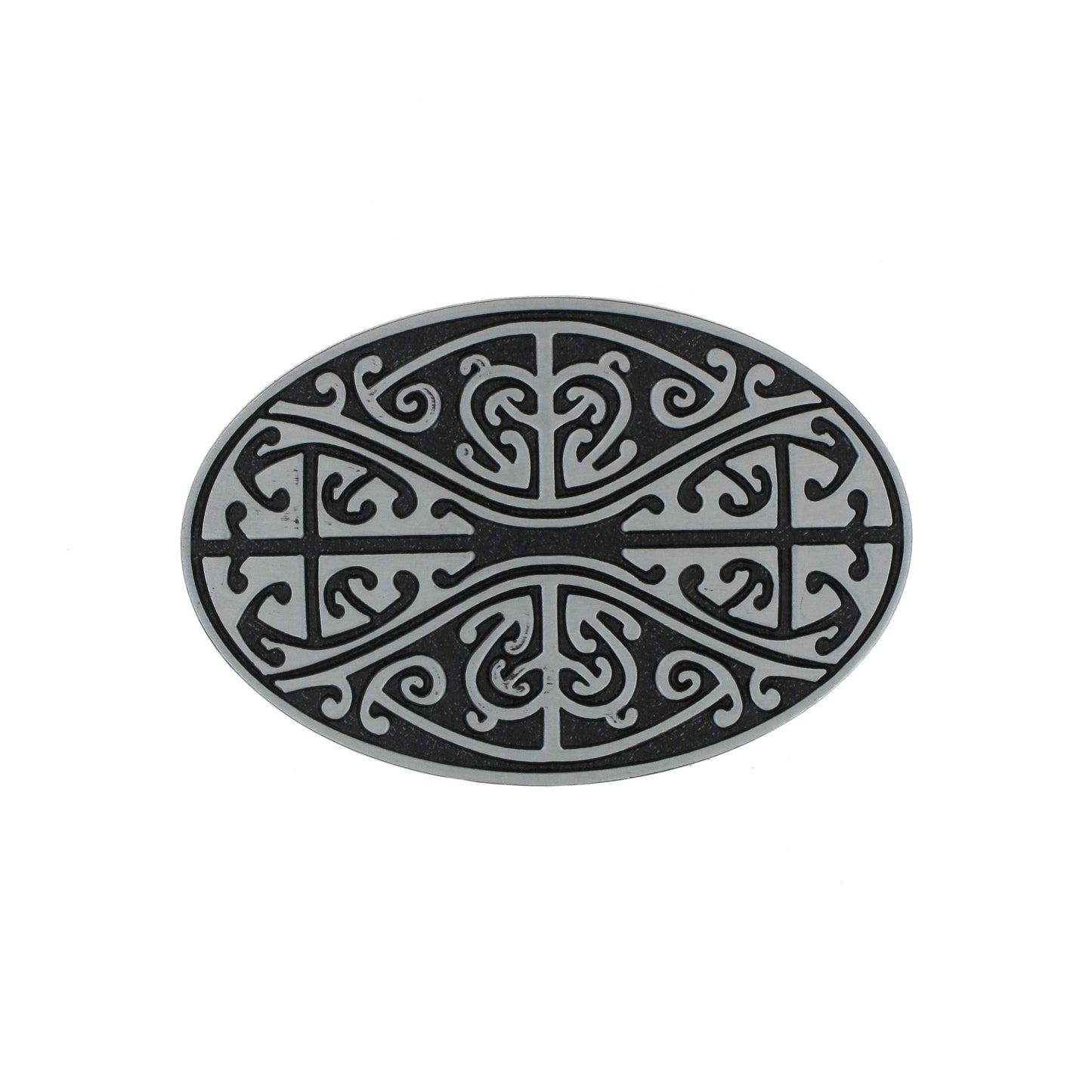 Patterned Oval Belt Buckle