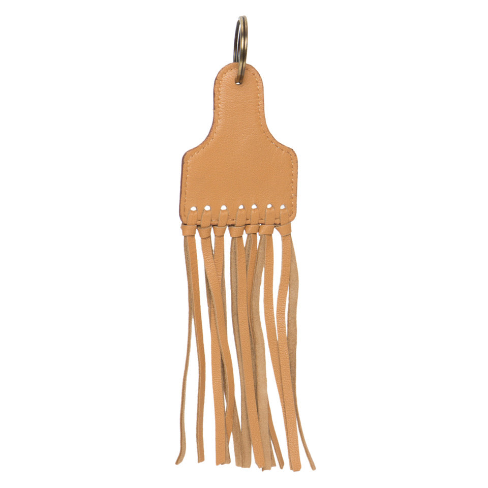 Tooling Leather Keyring with Tassels