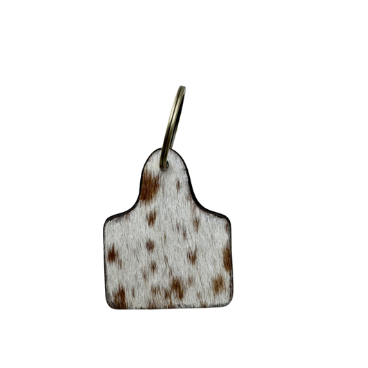 Tooling Leather Hand-Painted Cattle Tag Keyring