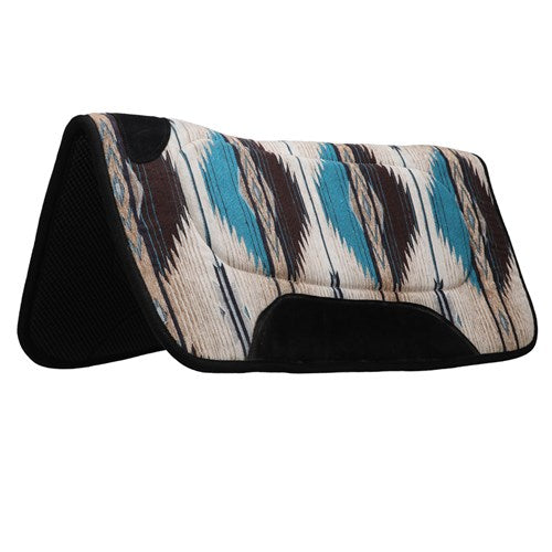 Fort Worth AP Contoured Saddle Pad - 30" x 30" - Chocolate / Turquoise