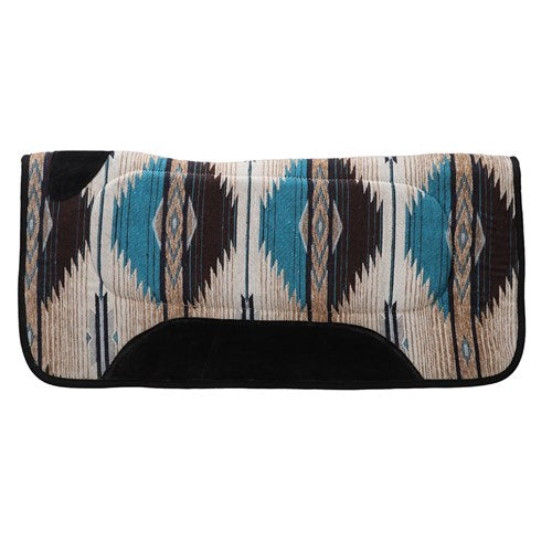 Fort Worth AP Contoured Saddle Pad - 30" x 30" - Chocolate / Turquoise