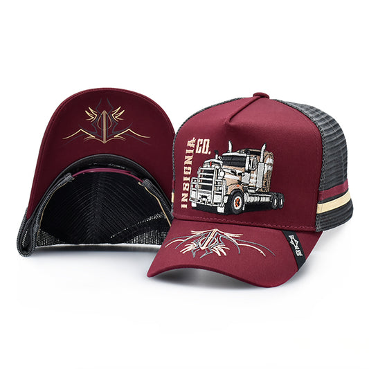 Long Haul Maroon – High Profile Trucker Hat