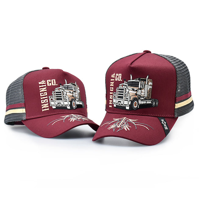 Long Haul Maroon – High Profile Trucker Hat