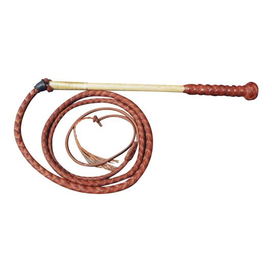 McAlister - 4 Plait Crome Hide Stock Whip 5ft