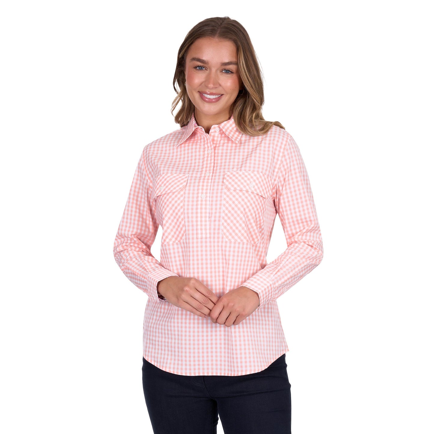 Hard Slog – Women’s Jen Half Placket Long Sleeve Shirt