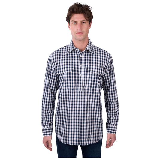 Hard Slog - Men’s Dell Half Placket Long Sleeve Shirt