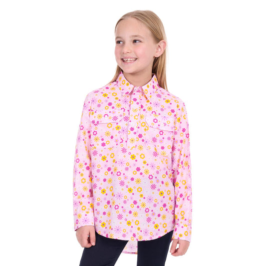 Hard Slog Kid’s Daisy Half Placket Long Sleeve Shirt