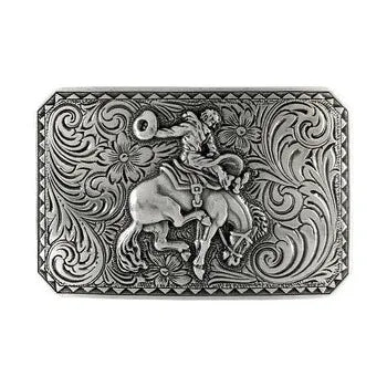 Antique Silver Bucking Horse Belt Buckle