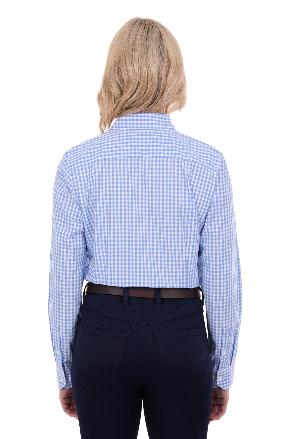 Hard Slog Women’s Taylor Check Long Sleeve Shirt - Light Blue