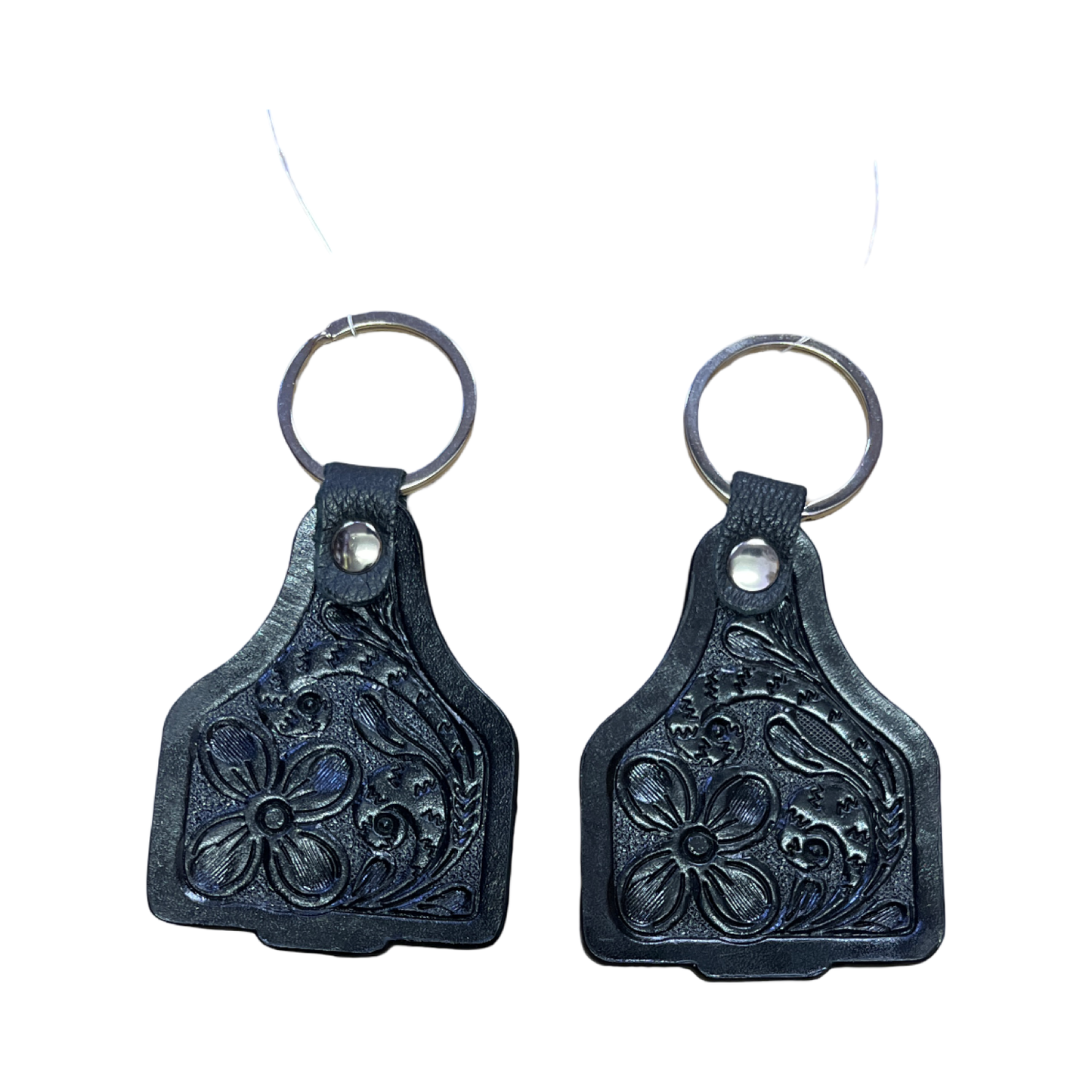 Tooling Leather Cattle Tag Keyring