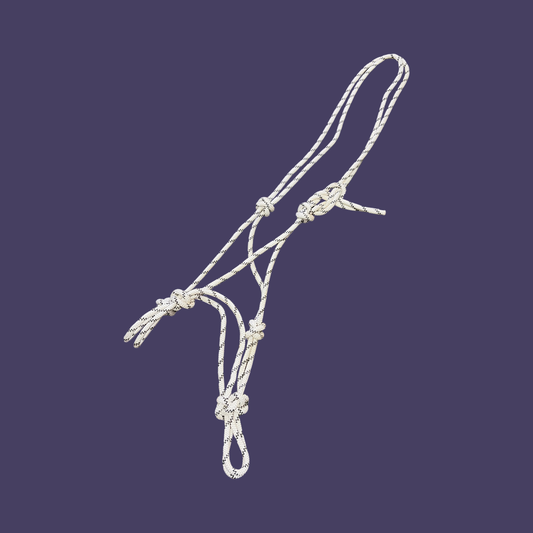 Blackie - Rope Halter with Lead Rope – Black & White