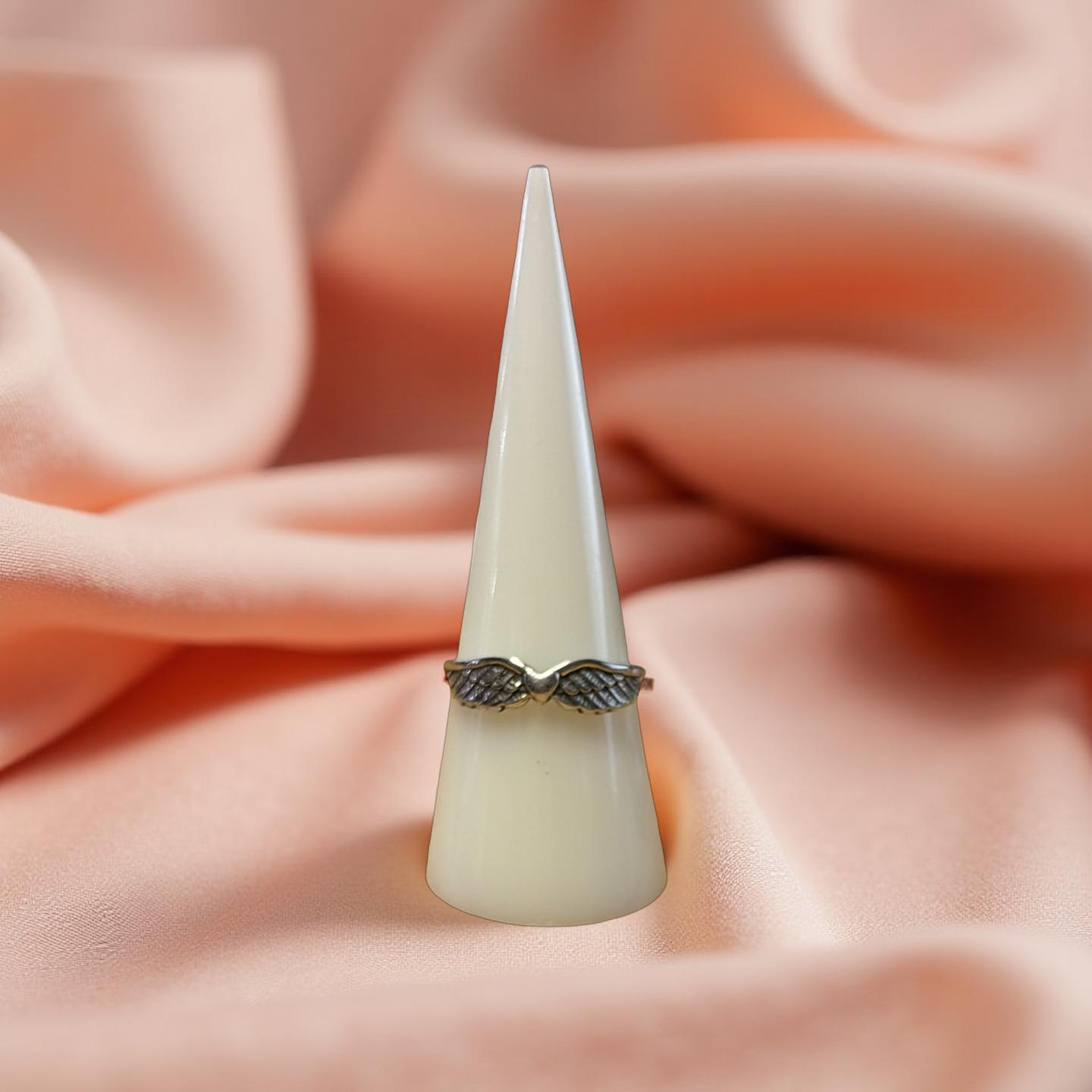 Sterling Silver Wings and Heart Ring