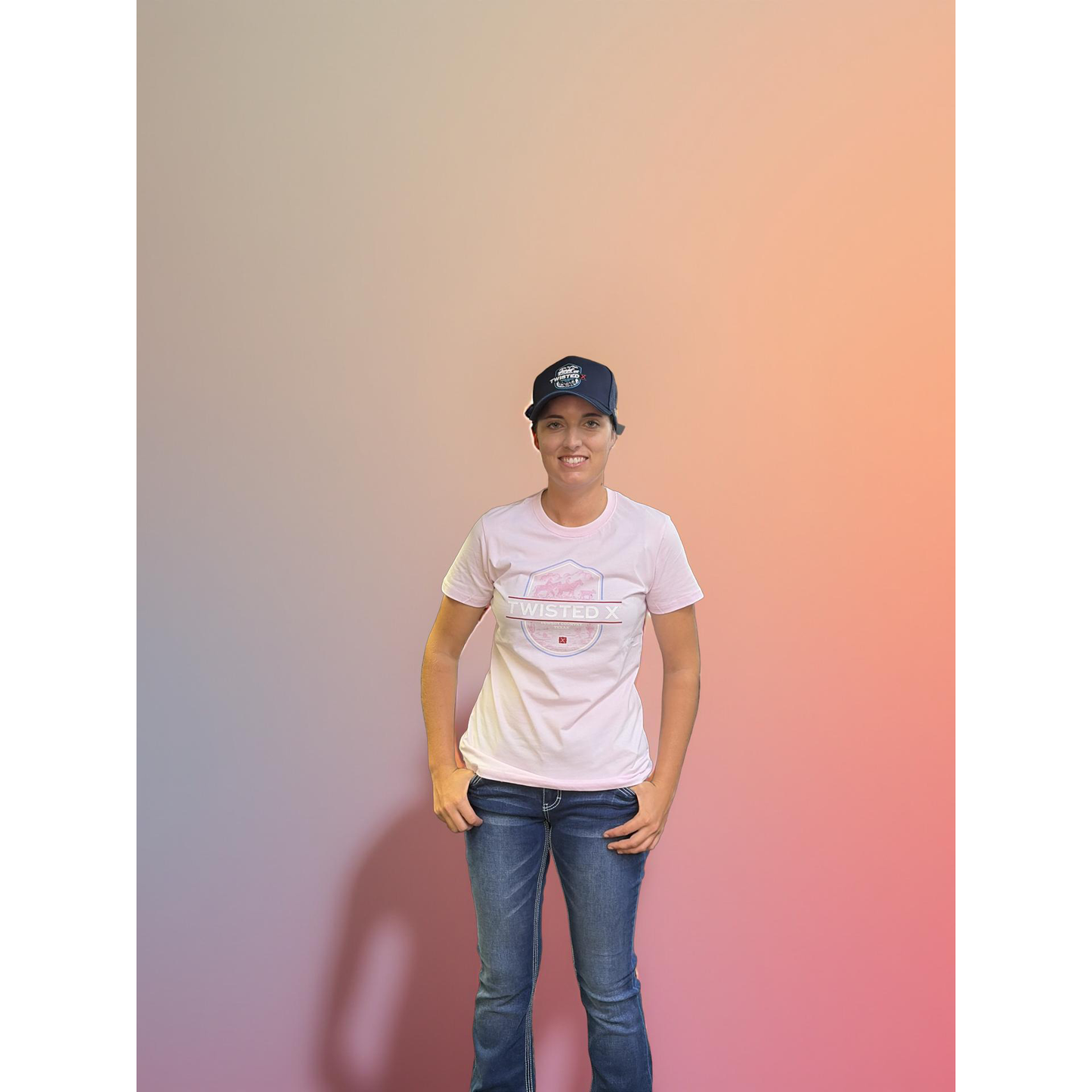 Twisted X Ladies Kim Short Sleeve Tee – Blush