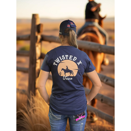 Twisted X Women’s Lin Short Sleeve Tee – Navy